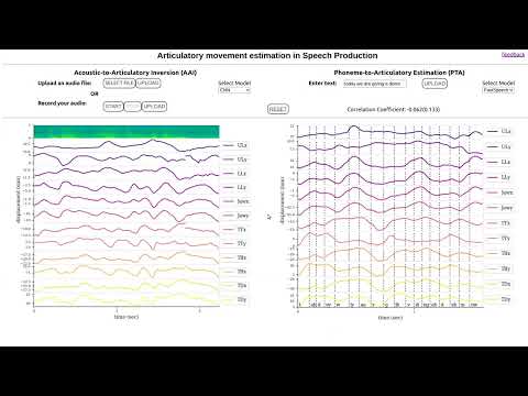 Web Interface for estimating articulatory movements in speech production from acoustics and text...