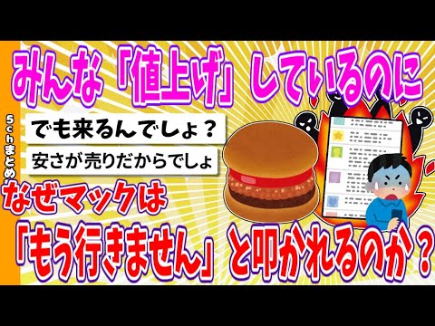 【2chまとめ】みんな「値上げ」しているのに、なぜマックは「もう行きません」と叩かれるのか【ゆっくり】