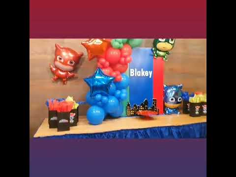 PJ Mask Tabletop Backdrop | PJ Mask Decoration | Balloon Garland