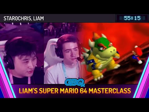 Liam's Super Mario 64 Masterclass by star0chris and Liam in 55:15 - Games Done Quick Express 2024