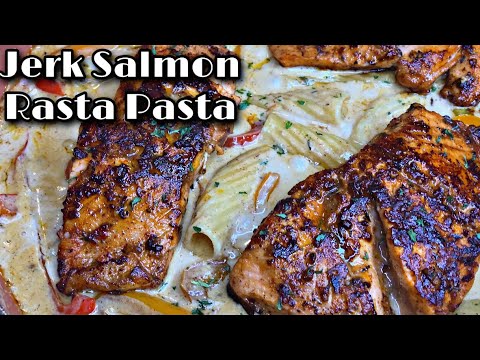 EASY JERK SALMON RASTA PASTA 🔥 | COOK WITH ME! | UPDATES