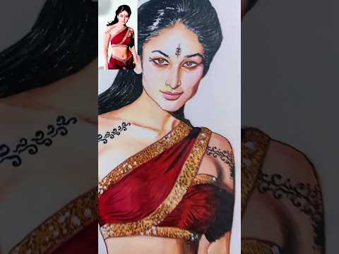 Asoka Movie Kareena's look Painting/San Sanana Song/#art#drawing #painting #watercolor #shorts