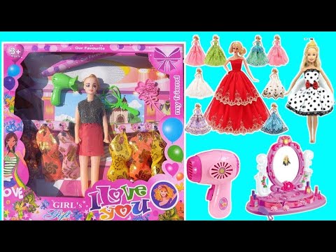 Barbie Doll Makeupkit Review || Barbie Doll Review || Barbie Doll Gift Unboxing