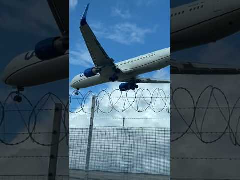 United airlines landing @heathrow #shorts #shortvideo #short #youtubeshorts #planespotting #viral