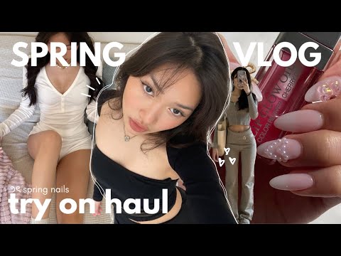 SPRING VLOG 🌷 | spring nails + $1000 white fox boutique haul 🎀⋆｡˚