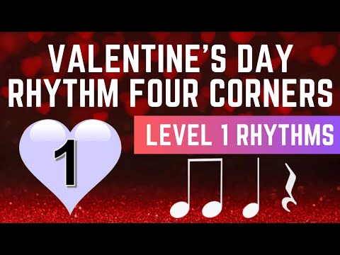 Valentine Rhythm Four Corners Game - Easy