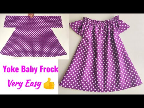 Very Easy Yoke Baby Frock Cutting and stitching | very Easy Baby Frock