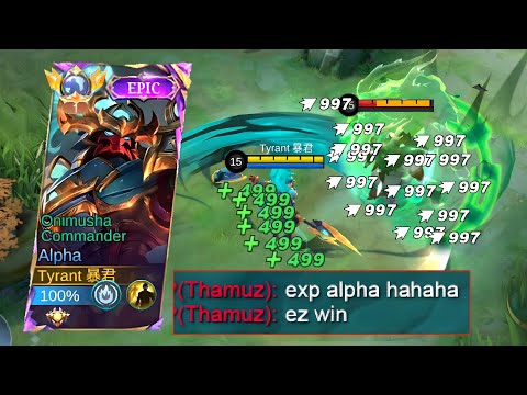 ALPHA VS  SUPREME THAMUZ IN EXP LANE!!  TRUE DAMAGE VS LIFESTEAL - Mobile Legends