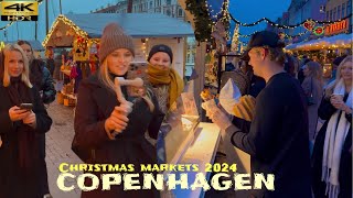 Julemarked Nyhavn 2024🎅🇩🇰Copenhagen Denmark, Christmas Markets, Saturday 9 November | 4K Walk