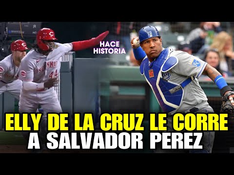 ELLY DE LA CRUZ DESAFÍA AL MEJOR CATCHER! A SALVADOR PEREZ CON SU VELOCIDAD - MLB