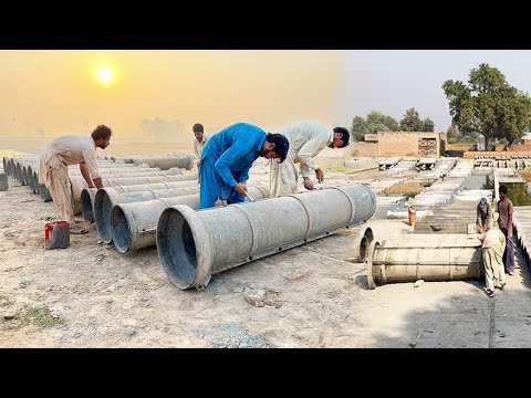 Complete Process Of Making Concrete Cement Water Pipe  || Manufacturing Process Of Drainage Pipes