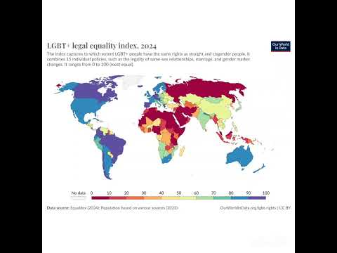 LGBT+ legal equality index (2024)! #map #legal #lgbt #equality #index #youtubeshorts