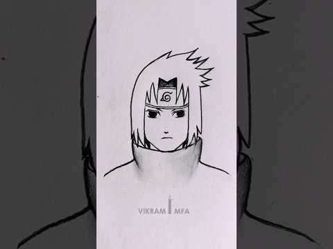 How to draw Uchiha sasuke with pencil drawing #shorts  #Naruto #drawing