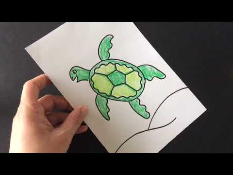 Sea Turtle with Bubble Printing