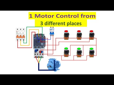 Motor Control from 3 Different Locations | DOL Starter connection @Electricalgenius