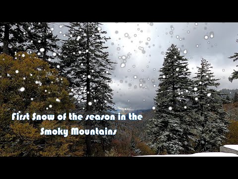 FIRST SNOW OF THE SEASON IN THE SMOKY MOUNTAINS.