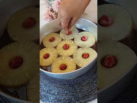 #shorts upside pineapple cake #shortsvideo #easyrecipe