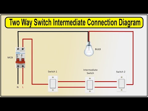 2-Way Switch Intermediate Connection Diagram | 2 way light switch