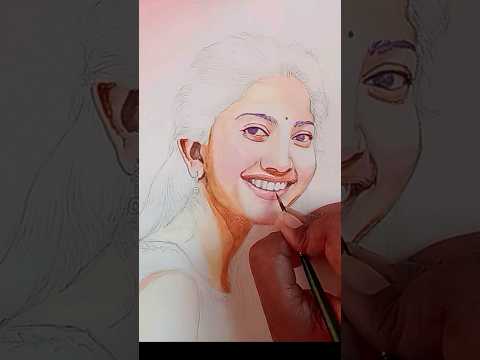 Sai Pallavi Watercolor Painting/#watercolor #painting #drawing #art #saipallavi #shorts