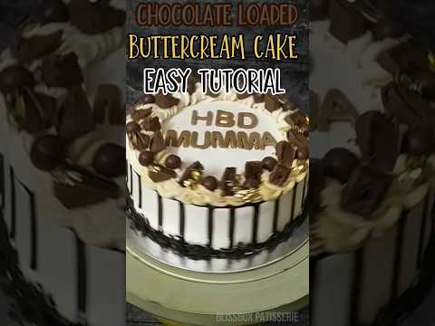 CHOCOLATE LOADED BUTTERCREAM CAKE💕 | BUTTERCREAM CAKE TUTORIAL #viral #fypシ #trending #cake #shorts