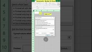 Automatic Border in Excel #shorts #exceltips #exceltricks