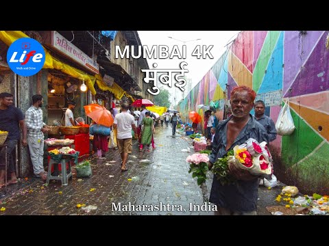 MUMBAI Dadar - Rainy Day 4K HDR - Walking Tour