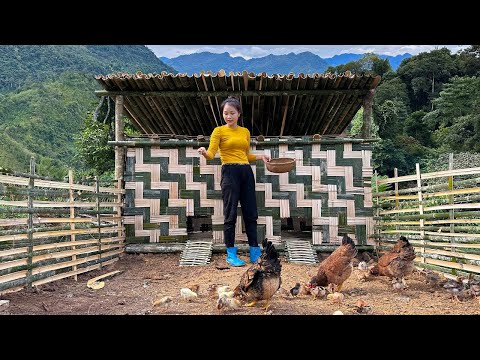 5 Days - The mother of two children build a bamboo house for her chickens