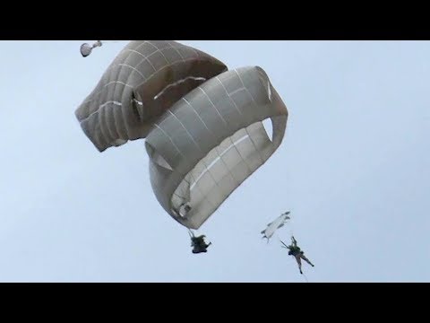 Paratroopers Mid-Air Collision CLOSE CALL