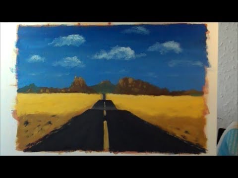 Oil Painting Lesson 5  - A Simple Landscape (Route 66)