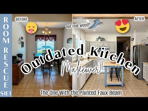 Outdated KITCHEN MAKEOVER 2024 :: Budget Dining Room & Kitchen Transformation | ROOM RESCUE S1E1