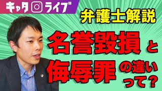 名誉毀損と侮辱罪の違いは？名誉毀損されたときの対策って？【名誉毀損について野田弁護士が法的観点から解説】　#キャタライブ