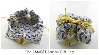 {Step-by Step Sewing} The Easiest Fabric Gift Bag