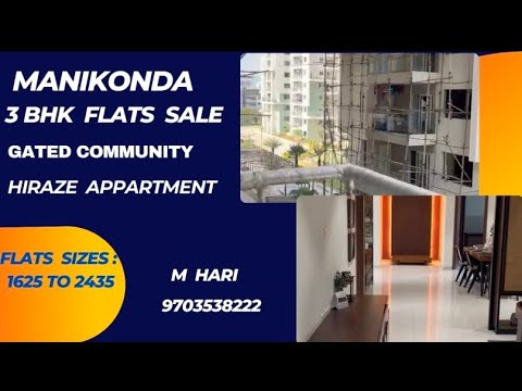 #manikonda hirize gated community 3bhk flats for sale Redy to move flats @ 9703538222