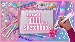 🌷how I fill my sketchbook & overcome art block