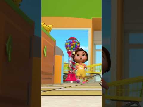 Nina Chases a Toy Egg in Grocery Store #shorts #cocomelon #nurseryrhymes #ninaandjj