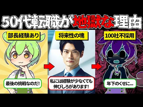 【内定率5％】50代からの転職の実態がエグかった…【ずんだもん＆ゆっくり解説】