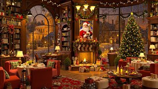 Christmas Vibes 🎄 Night Cozy Coffee Shop Ambience with Jazz ☕ Christmas Jazz Music for Relax, Sleep