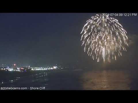 Pismo Beach Cliff Fireworks - 805 Webcams - July 4 2024 Webcam Recap