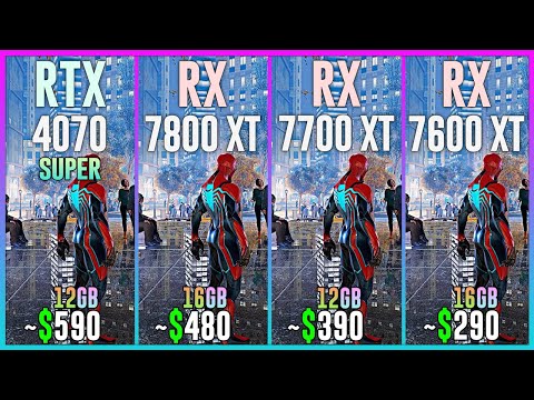 RTX 4070 SUPER vs RX 7800 XT vs RX 7700 XT vs RX 7600 XT - Test in 25 Games