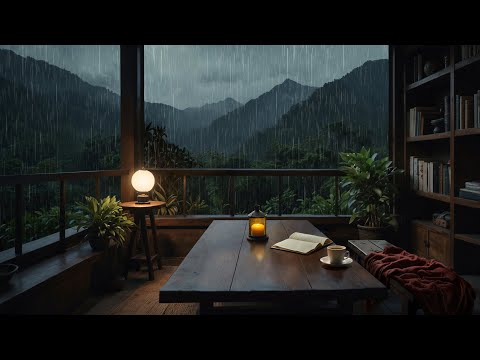 Cozy Reading Nook with Gentle Rain | Tranquil Mountain Rainy Ambience