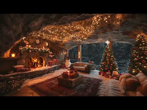 A Cozy Christmas Soundscape: Relax with Soft Rain, Fireplace Crackles for a Peaceful, Restful Night