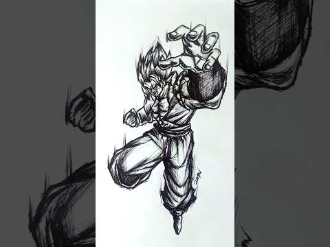 Speed Drawing Stick-man Gegeta 😳//#anime #drawing #shorts