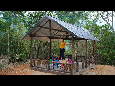 The Children's First Meal in the Wooden House | Daily life of a Mother of two Children | Hoang Huong