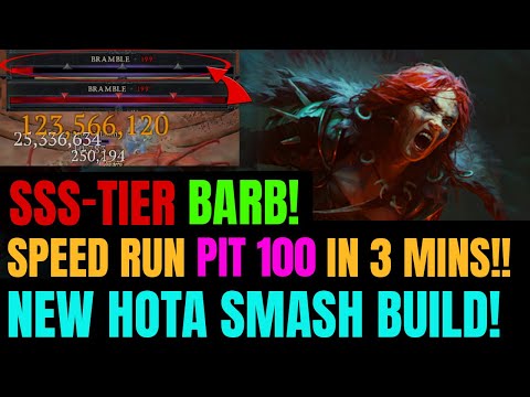 FASTEST PIT 100+ Speed Farming Barb HOTA BASH Build!! | PURE DPS! NOT USING Holy Bolt!!