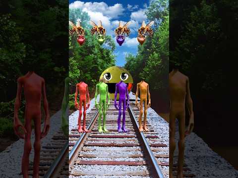 equal dame tu cosita 4 different colors alien dance vs pac-man & train driver tom.