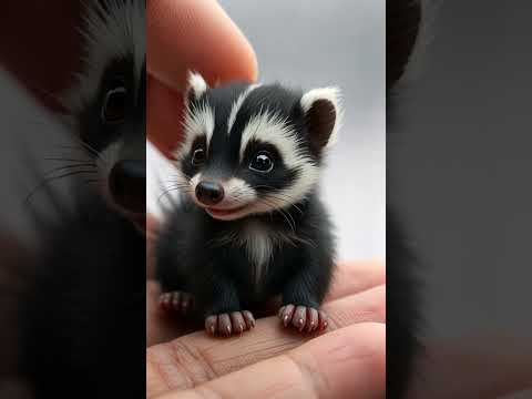 Adorable Baby Skunk in Hand: The Cutest Miniature Ever #cute #animals #tinytales