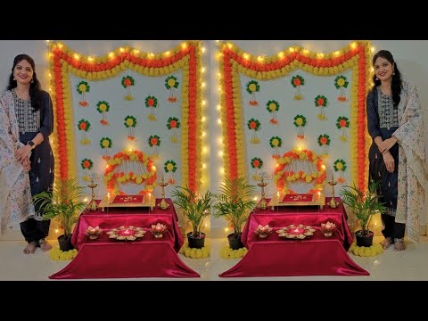 Simple & easy Diwali decoration ideas for home / festival backdrop decoration ideas