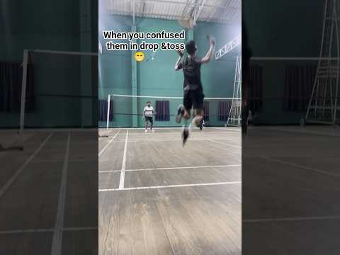 half court drop & toss 🏸#badminton #ytshorts #subscribe