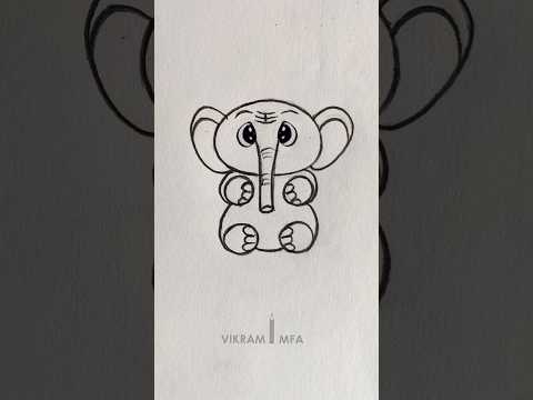 Cute elephant drawing #easy elephant drawing#pencil drawing#shorts