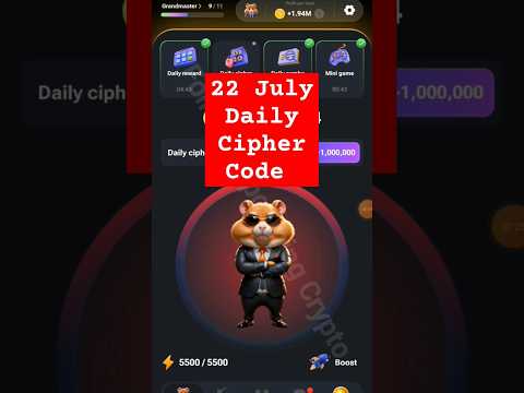 22 july hamster daily cipher code | today's  hamster Kombat daily morse code 22 july